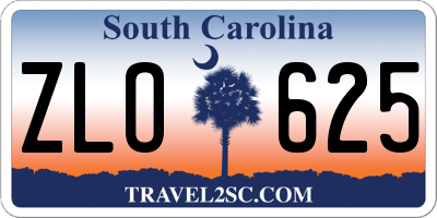 SC license plate ZLO625