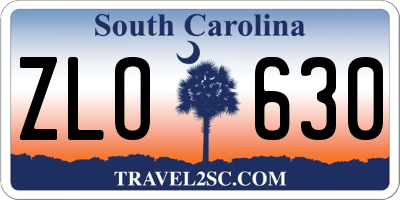 SC license plate ZLO630