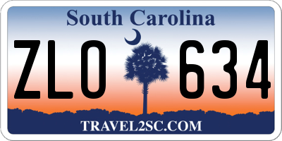 SC license plate ZLO634