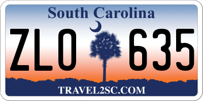 SC license plate ZLO635