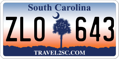 SC license plate ZLO643