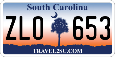 SC license plate ZLO653