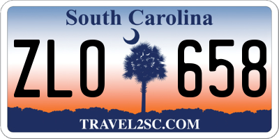 SC license plate ZLO658