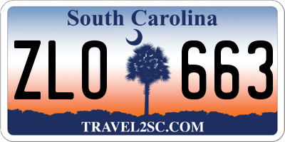 SC license plate ZLO663