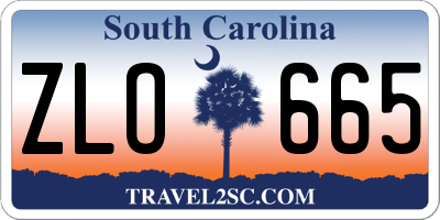SC license plate ZLO665