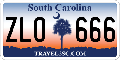 SC license plate ZLO666