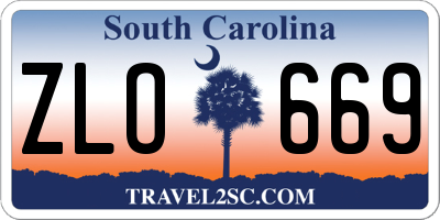 SC license plate ZLO669