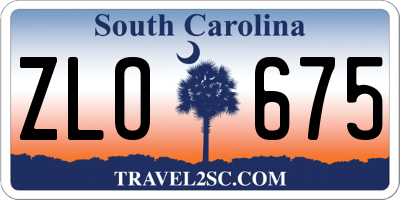SC license plate ZLO675