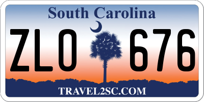 SC license plate ZLO676