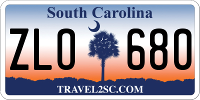 SC license plate ZLO680