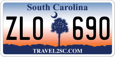 SC license plate ZLO690