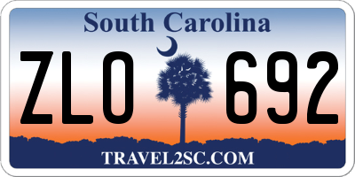 SC license plate ZLO692