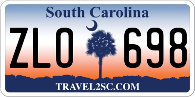 SC license plate ZLO698
