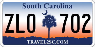 SC license plate ZLO702