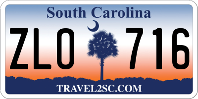 SC license plate ZLO716