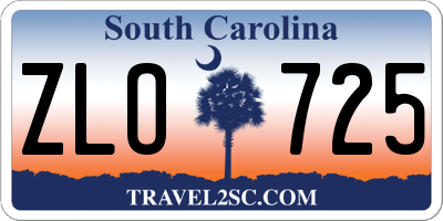 SC license plate ZLO725
