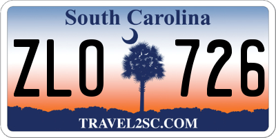 SC license plate ZLO726