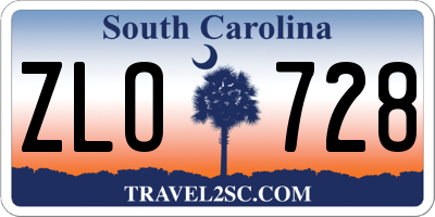 SC license plate ZLO728