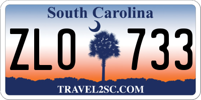 SC license plate ZLO733