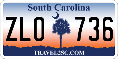 SC license plate ZLO736