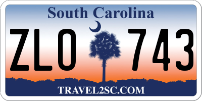 SC license plate ZLO743
