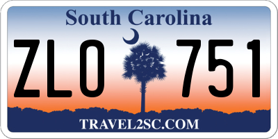 SC license plate ZLO751
