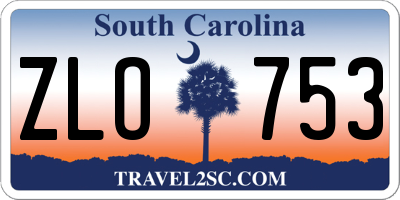 SC license plate ZLO753