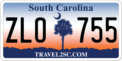 SC license plate ZLO755