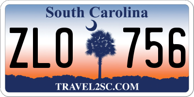SC license plate ZLO756