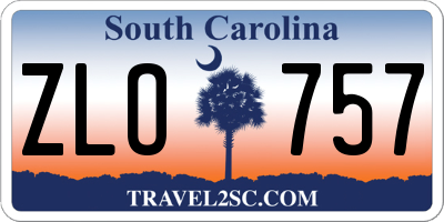 SC license plate ZLO757