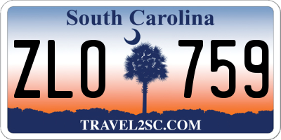 SC license plate ZLO759