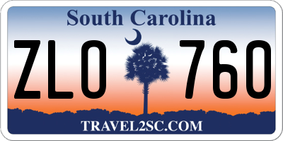 SC license plate ZLO760