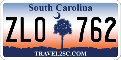 SC license plate ZLO762
