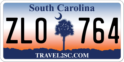SC license plate ZLO764