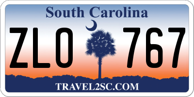SC license plate ZLO767