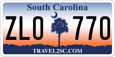 SC license plate ZLO770