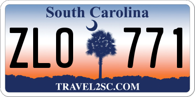 SC license plate ZLO771