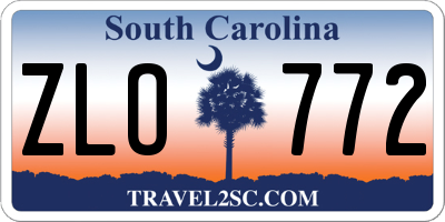 SC license plate ZLO772