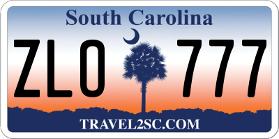 SC license plate ZLO777