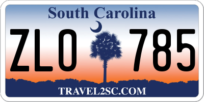 SC license plate ZLO785