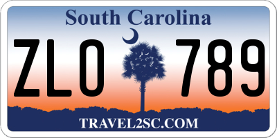 SC license plate ZLO789