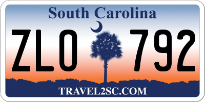 SC license plate ZLO792