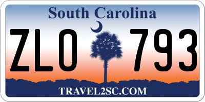 SC license plate ZLO793