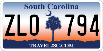 SC license plate ZLO794