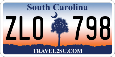SC license plate ZLO798