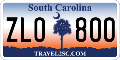 SC license plate ZLO800