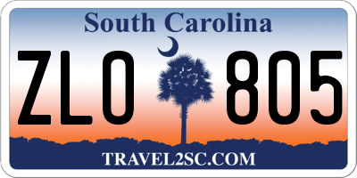 SC license plate ZLO805