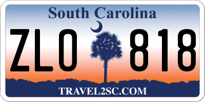 SC license plate ZLO818
