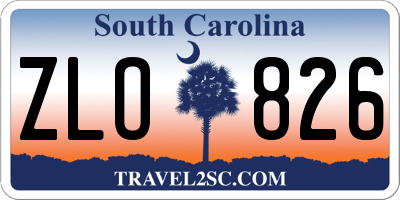 SC license plate ZLO826