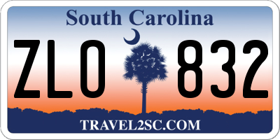 SC license plate ZLO832